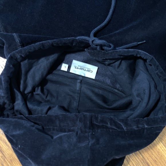 Carhartt WIP Corduroy Navy Hoodie Large - Picture 3 of 3